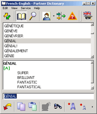 Screenshot of ECTACO English <-> French Talking Partner Dictionary for Windows